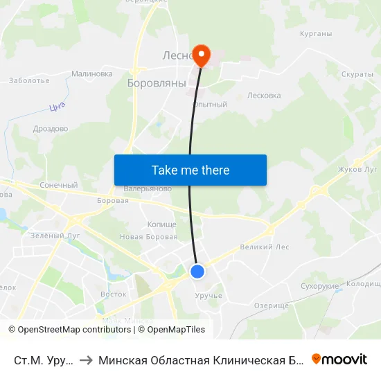 Ст.М. Уручча to Минская Областная Клиническая Больница map