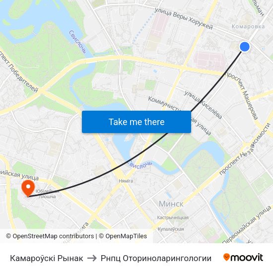 Камароўскі Рынак to Рнпц Оториноларингологии map