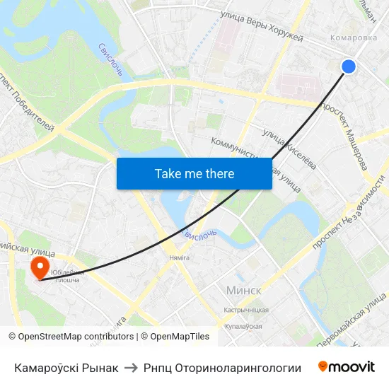 Камароўскі Рынак to Рнпц Оториноларингологии map
