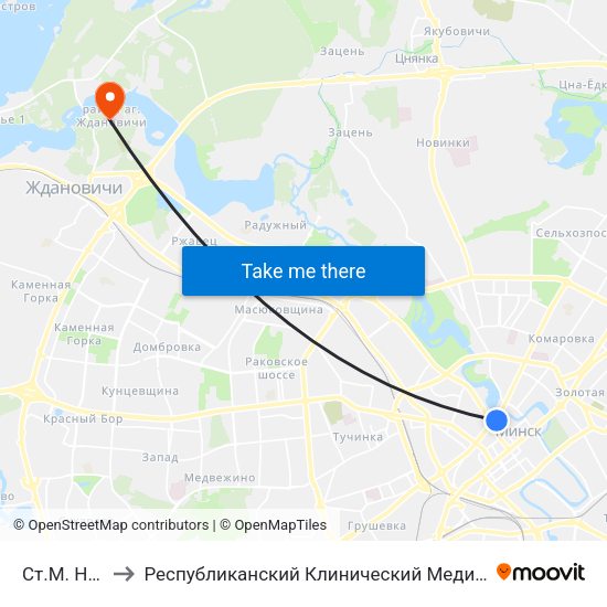 Ст.М. Няміга to Республиканский Клинический Медицинский Центр map