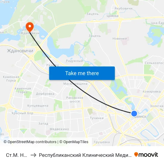 Ст.М. Няміга to Республиканский Клинический Медицинский Центр map