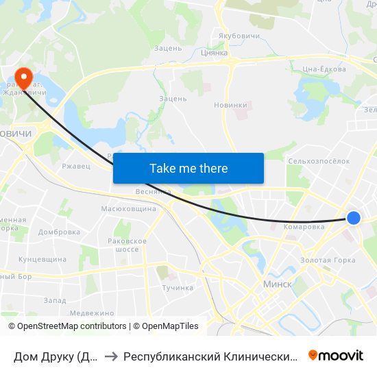 Дом Друку (Дом Печати) to Республиканский Клинический Медицинский Центр map