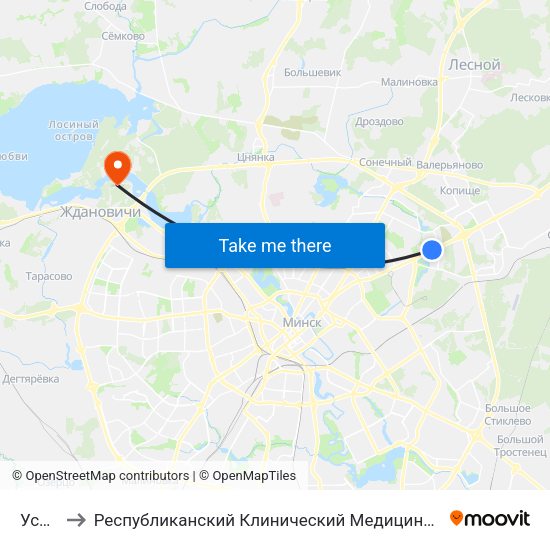 Усход to Республиканский Клинический Медицинский Центр map