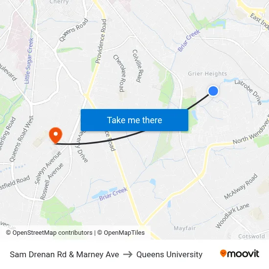 Sam Drenan Rd & Marney Ave to Queens University map