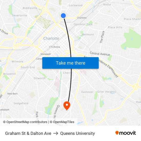 Graham St & Dalton Ave to Queens University map