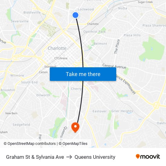 Graham St & Sylvania Ave to Queens University map