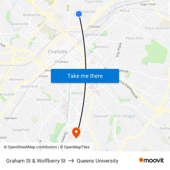 Graham St & Wolfberry St to Queens University map