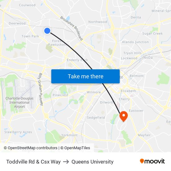 Toddville Rd & Csx Way to Queens University map