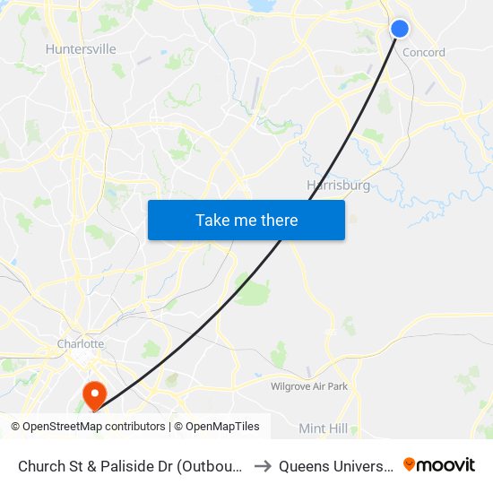 Church St & Paliside Dr (Outbound) to Queens University map