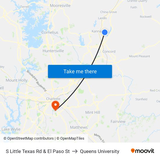 S Little Texas Rd & El Paso St to Queens University map