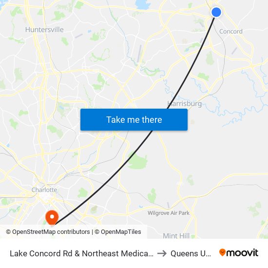 Lake Concord Rd & Northeast Medical Center (Outbound) to Queens University map