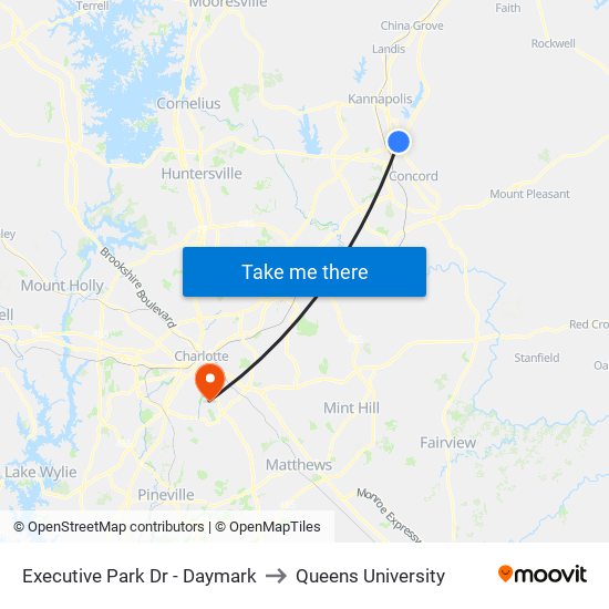 Executive Park Dr - Daymark to Queens University map