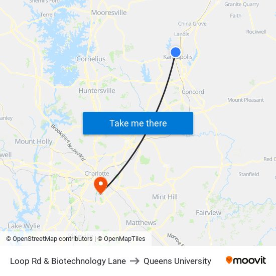 Loop Rd & Biotechnology Lane to Queens University map