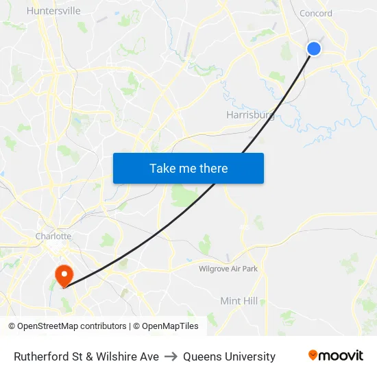 Rutherford St & Wilshire Ave to Queens University map