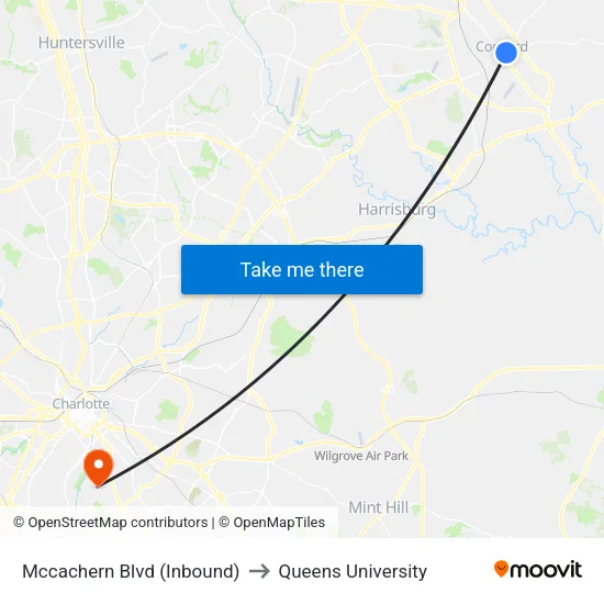 Mccachern Blvd (Inbound) to Queens University map