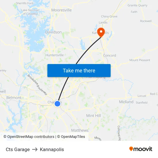 Cts Garage to Kannapolis map