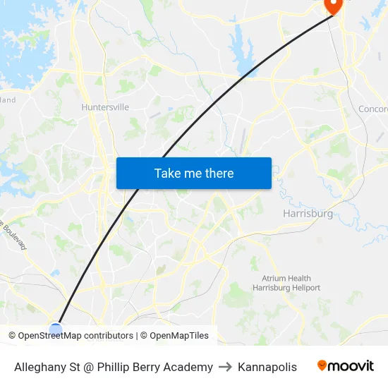 Alleghany St @ Phillip Berry Academy to Kannapolis map