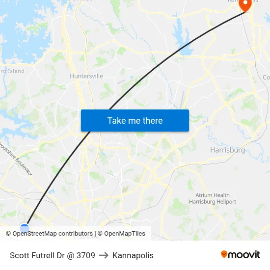 Scott Futrell Dr @ 3709 to Kannapolis map