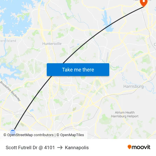 Scott Futrell Dr @ 4101 to Kannapolis map