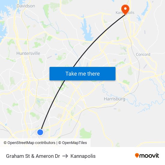 Graham St & Ameron Dr to Kannapolis map