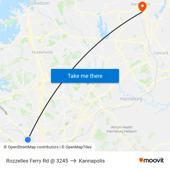 Rozzelles Ferry Rd @ 3245 to Kannapolis map