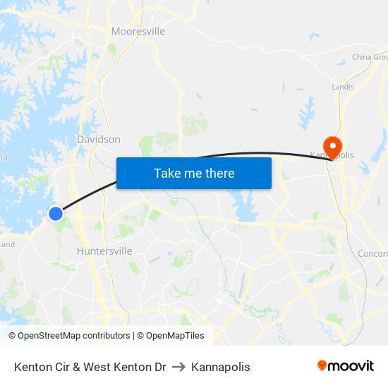 Kenton Cir & West Kenton Dr to Kannapolis map