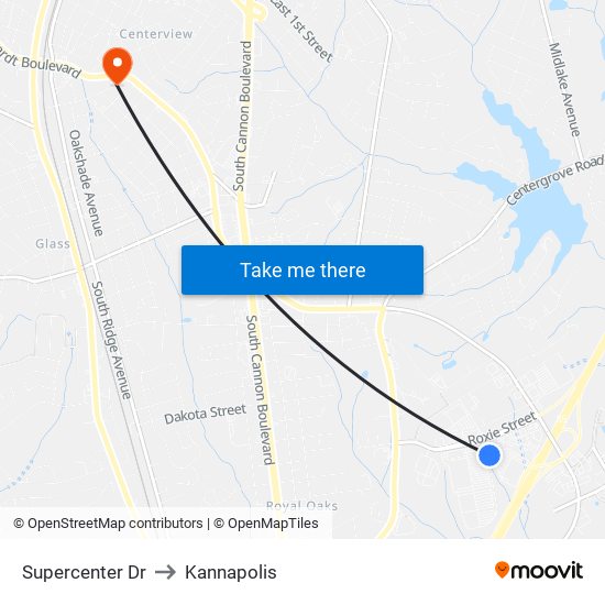 Supercenter Dr to Kannapolis map