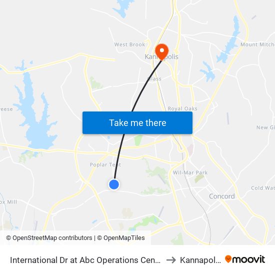 International Dr at Abc Operations Center to Kannapolis map