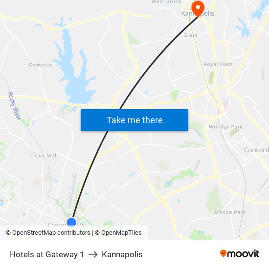 Hotels at Gateway 1 to Kannapolis map