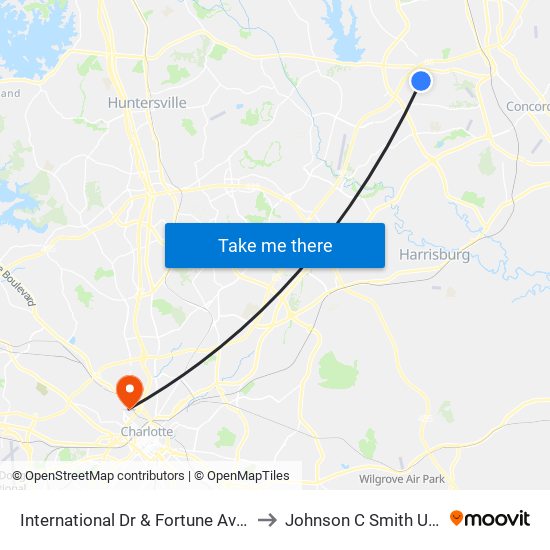 International Dr & Fortune Ave (Inbound) to Johnson C Smith University map