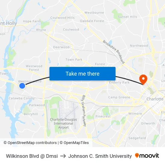 Wilkinson Blvd @ Dmsi to Johnson C. Smith University map