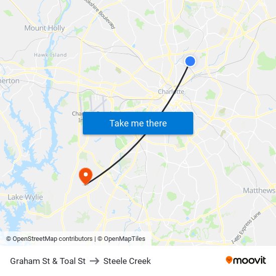 Graham St & Toal St to Steele Creek map