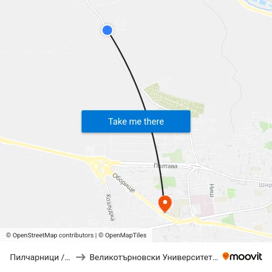 Пилчарници / Chicken Coops to Великотърновски Университет ""Св. Св. Кирил И Методий"" map