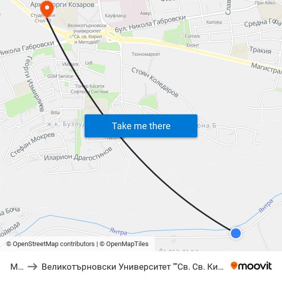 Мсд to Великотърновски Университет ""Св. Св. Кирил И Методий"" map