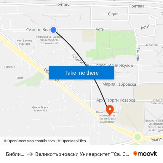 Библиотека / Library to Великотърновски Университет ""Св. Св. Кирил И Методий"" map