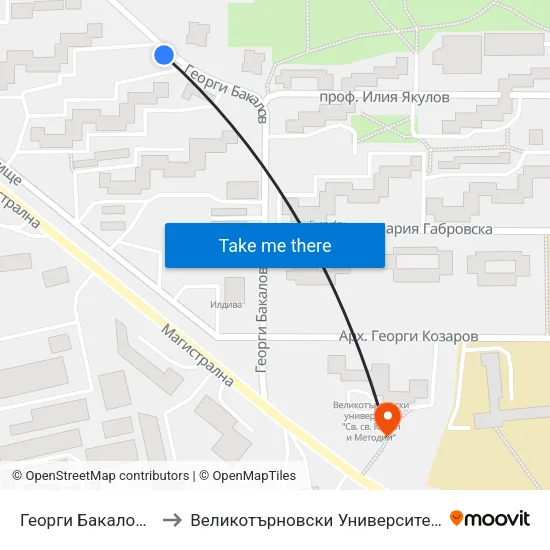 Георги Бакалов / Georgi Bakalov to Великотърновски Университет ""Св. Св. Кирил И Методий"" map