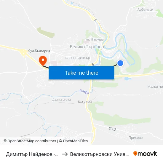 Димитър Найденов - Първа / Dimitar Naydenov - First to Великотърновски Университет ""Св. Св. Кирил И Методий"" map