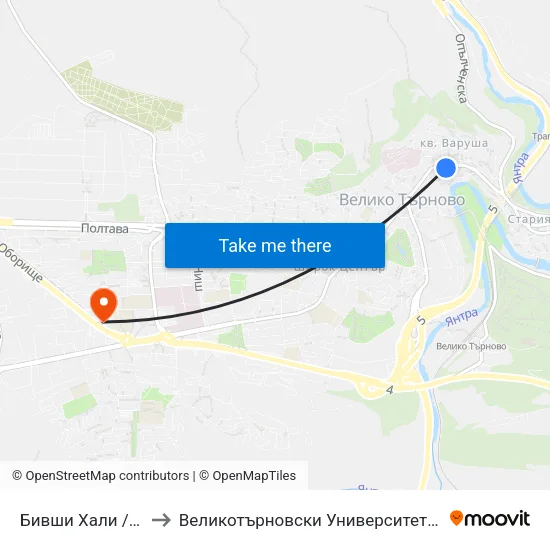 Бивши Хали / Ex Market Hall to Великотърновски Университет ""Св. Св. Кирил И Методий"" map