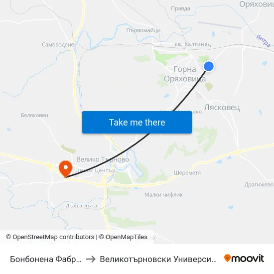 Бонбонена Фабрика / Candy Factory to Великотърновски Университет ""Св. Св. Кирил И Методий"" map