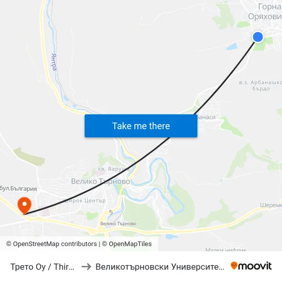 Трето Оу / Third Primary School to Великотърновски Университет ""Св. Св. Кирил И Методий"" map