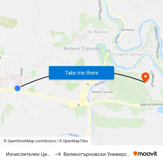 Изчислителен Център / Computing Centre to Великотърновски Университет ""Св. Св. Кирил И Методий"" map