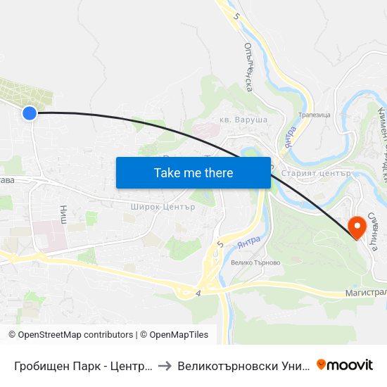 Гробищен Парк - Централен Вход / Cemetery - Central Entrance to Великотърновски Университет ""Св. Св. Кирил И Методий"" map