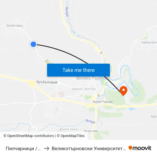 Пилчарници / Chicken Coops to Великотърновски Университет ""Св. Св. Кирил И Методий"" map