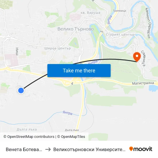 Венета Ботева / Veneta Boteva to Великотърновски Университет ""Св. Св. Кирил И Методий"" map
