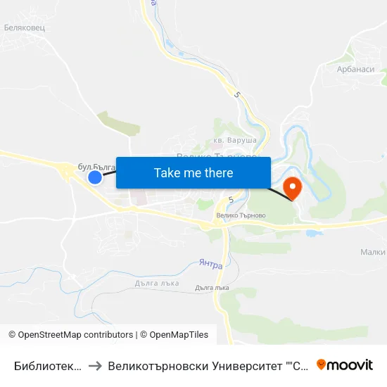 Библиотека / Library to Великотърновски Университет ""Св. Св. Кирил И Методий"" map