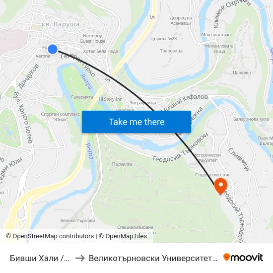 Бивши Хали / Ex Market Hall to Великотърновски Университет ""Св. Св. Кирил И Методий"" map