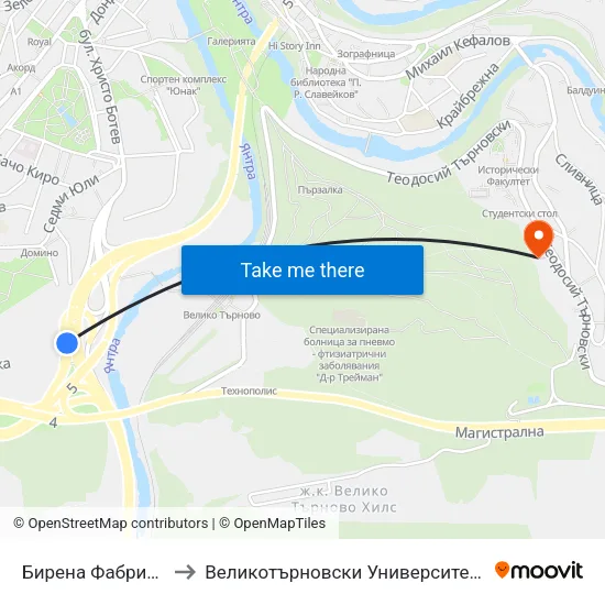 Бирена Фабрика / Beer Factory to Великотърновски Университет ""Св. Св. Кирил И Методий"" map
