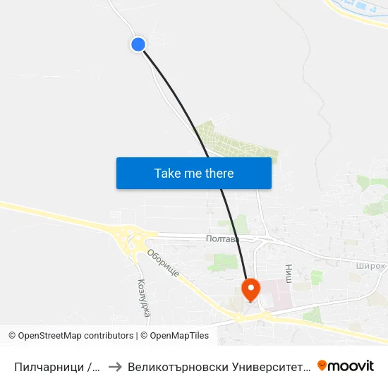 Пилчарници / Chicken Coops to Великотърновски Университет ""Св. Св. Кирил И Методий"" map