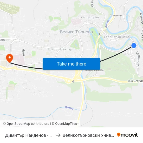 Димитър Найденов - Втора / Dimitar Naydenov - Second to Великотърновски Университет ""Св. Св. Кирил И Методий"" map