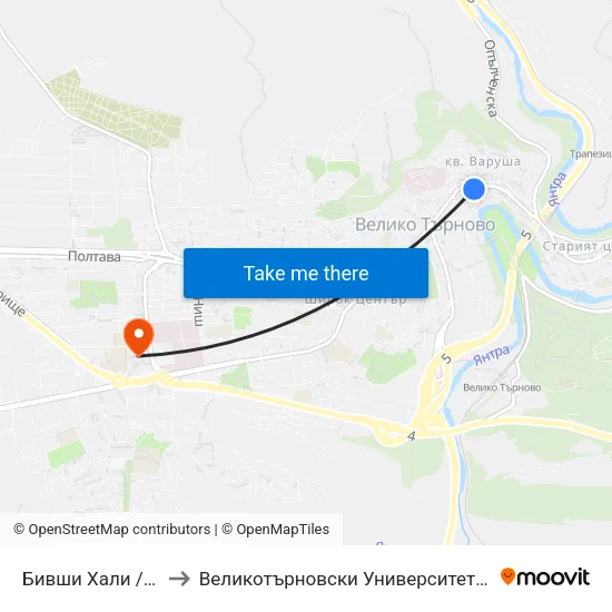 Бивши Хали / Ex Market Hall to Великотърновски Университет ""Св. Св. Кирил И Методий"" map